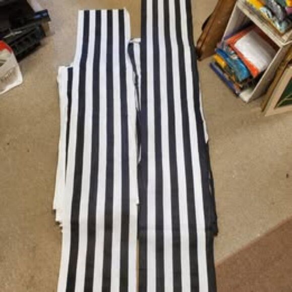 Black & white striped canvas panels 13pc.table runners, outdoor canopy curtain, - Picture 3 of 3